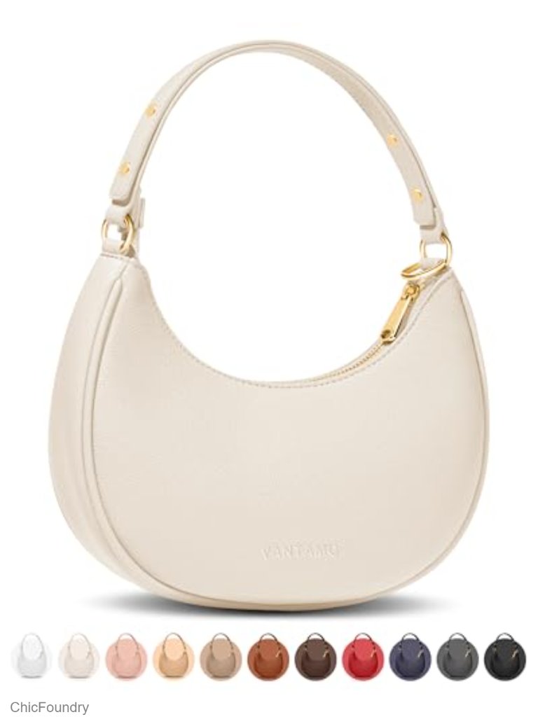 Faux Leather Half Moon Clutch Purse Rfid Blocking Crossbody Bag